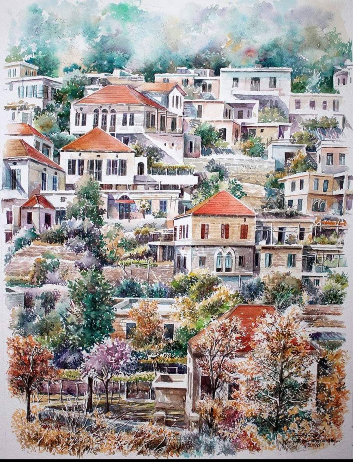 Houses of Rachaya fine art print
